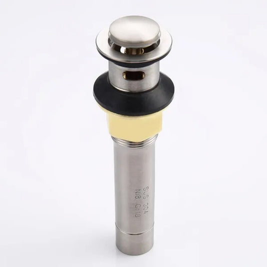 Pop-Up Drain Stainless Steel With Overflow Anti-Clogging For Vessel Sink Lavatory Vanity Sink Drain With Strainer Basket Brushed Nickel