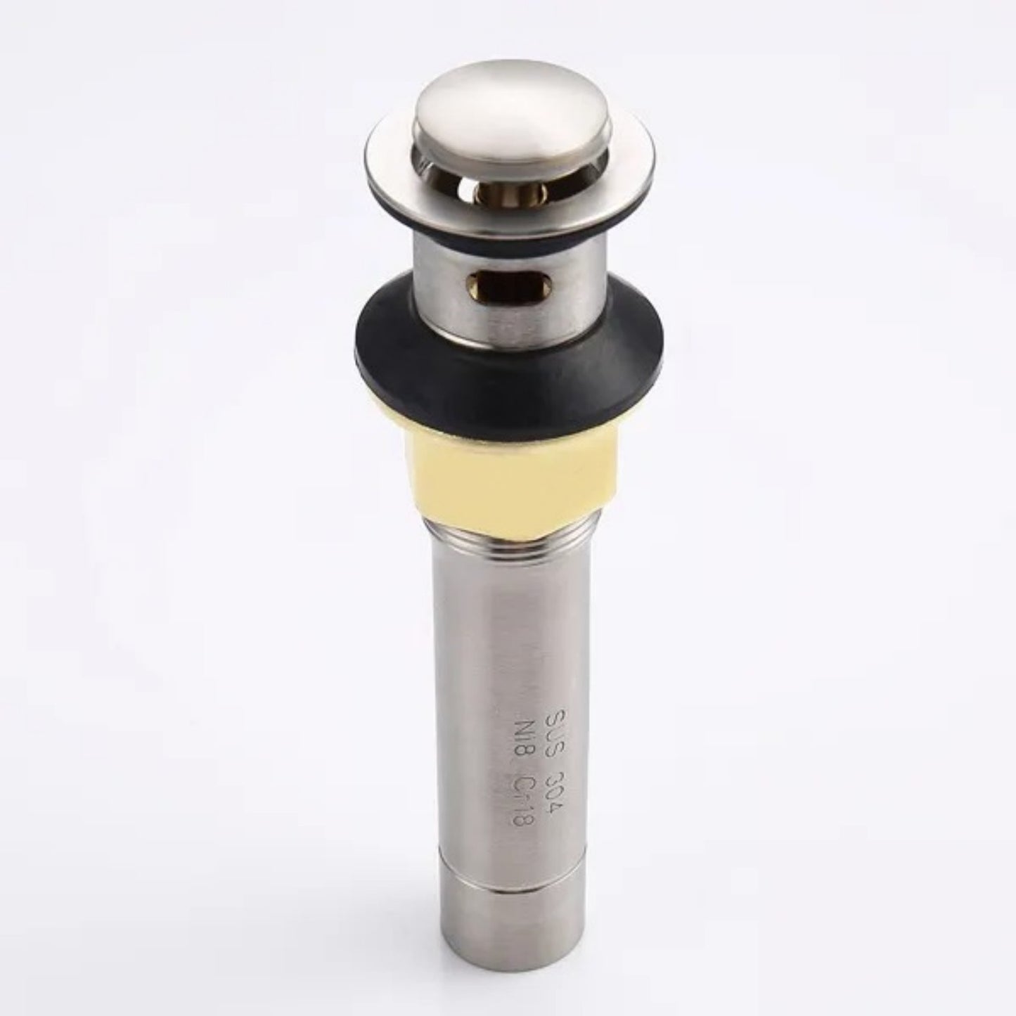 Pop-Up Drain Stainless Steel With Overflow Anti-Clogging For Vessel Sink Lavatory Vanity Sink Drain With Strainer Basket Brushed Nickel