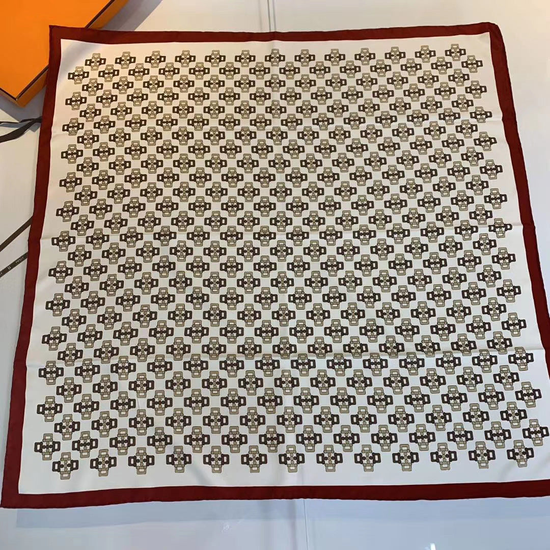 Handmade Hemming Twill Silk Printed Shawl