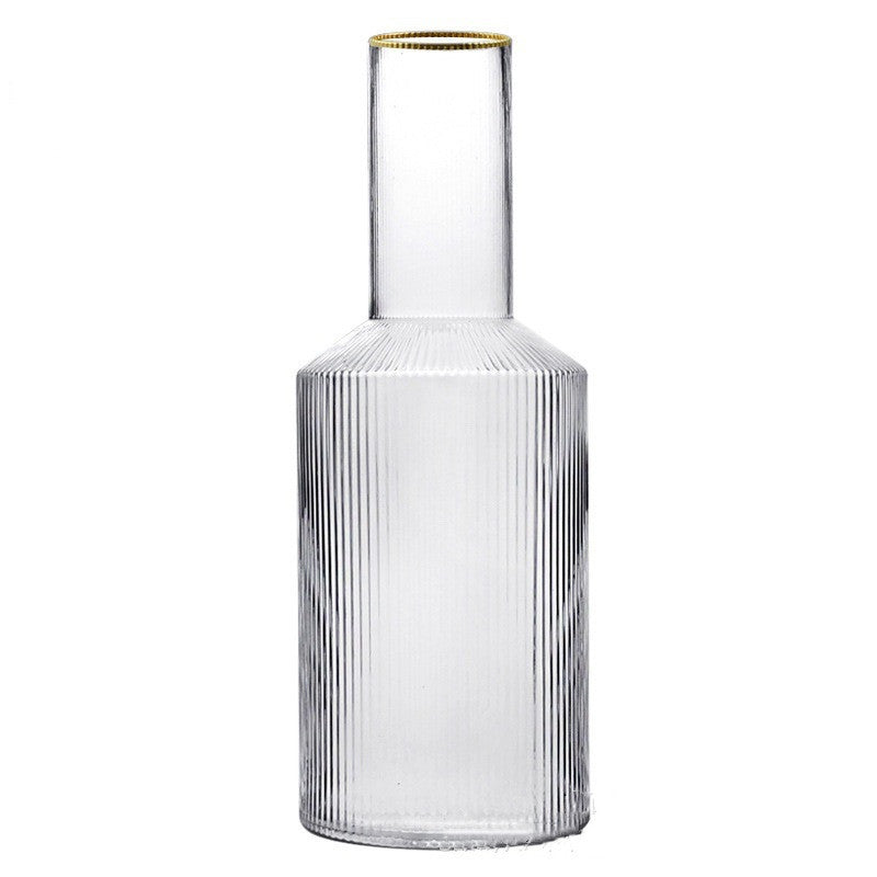 Nordic Ins Japanese Home Hotel Transparent Phnom Penh Vertical Pattern Crystal Glass Water Bottle