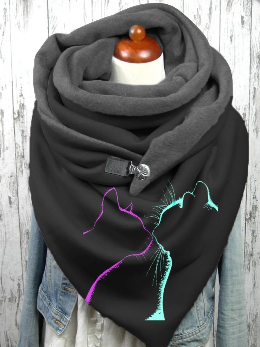 Women's Warm Cashmere Christmas Print Scarf