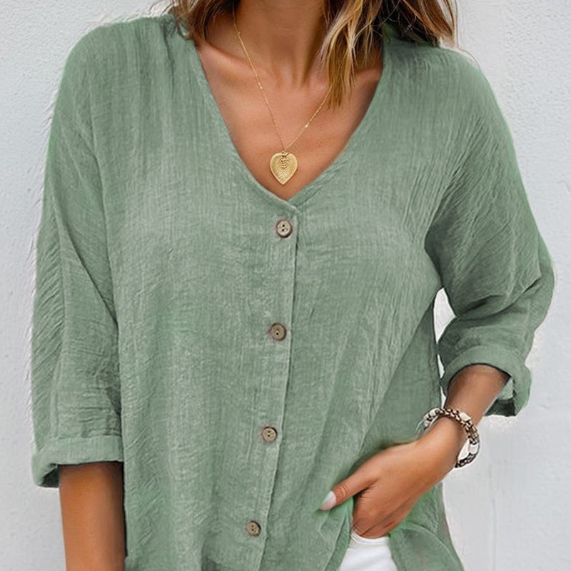 Women's Button Down T Shirts Short Sleeve V Neck Tops Casual Summer Ladies Tees