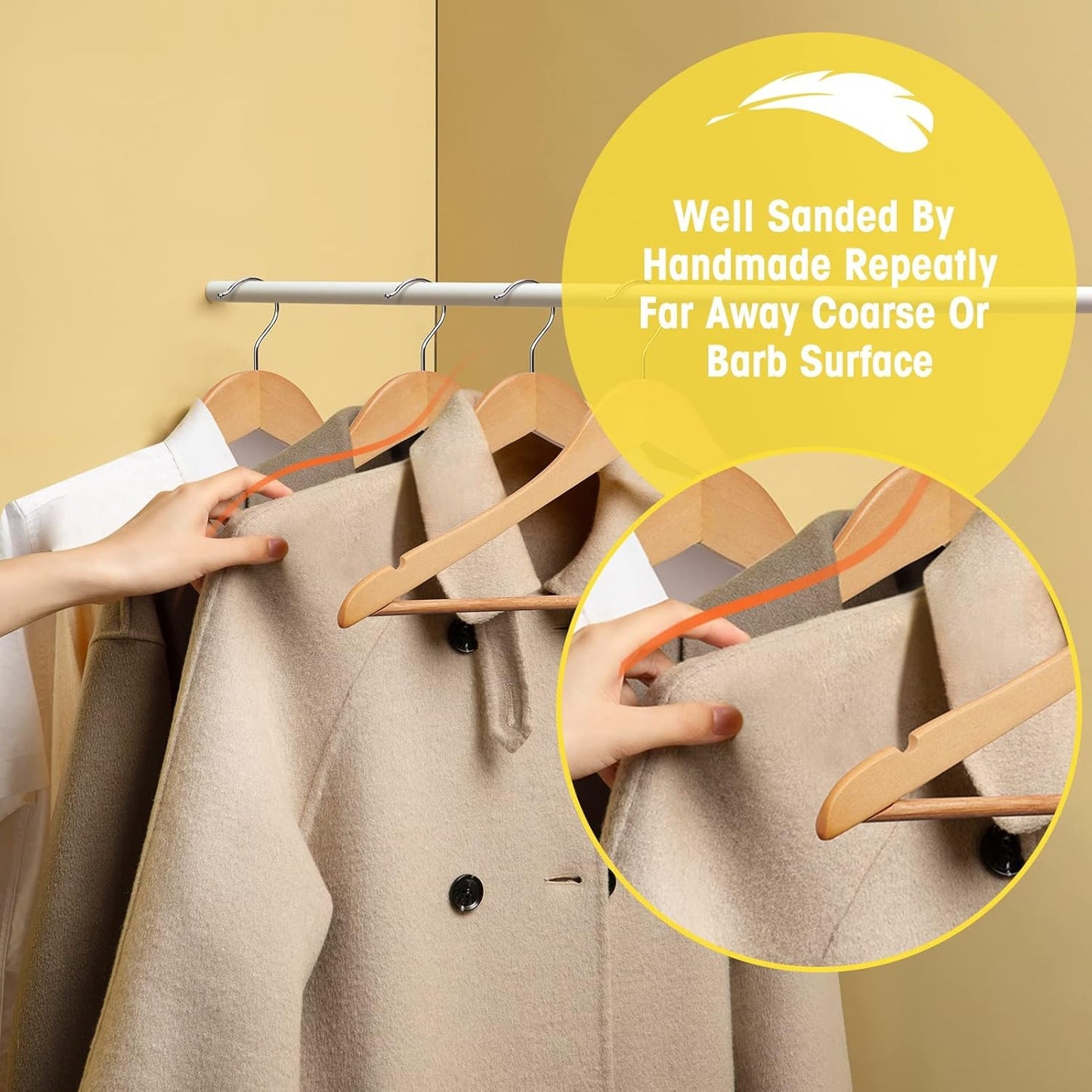 10 Piece Set Of Commercial Grade Thick Wood Hangers, Not Shipped On Weekends, Prohibited From Sale On Amazon