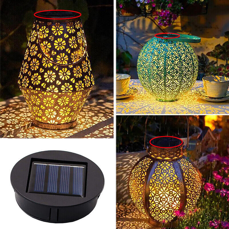 2PCS Garden Solar Powered Replacement Round LED Light Box Fit For Lantern Lamp