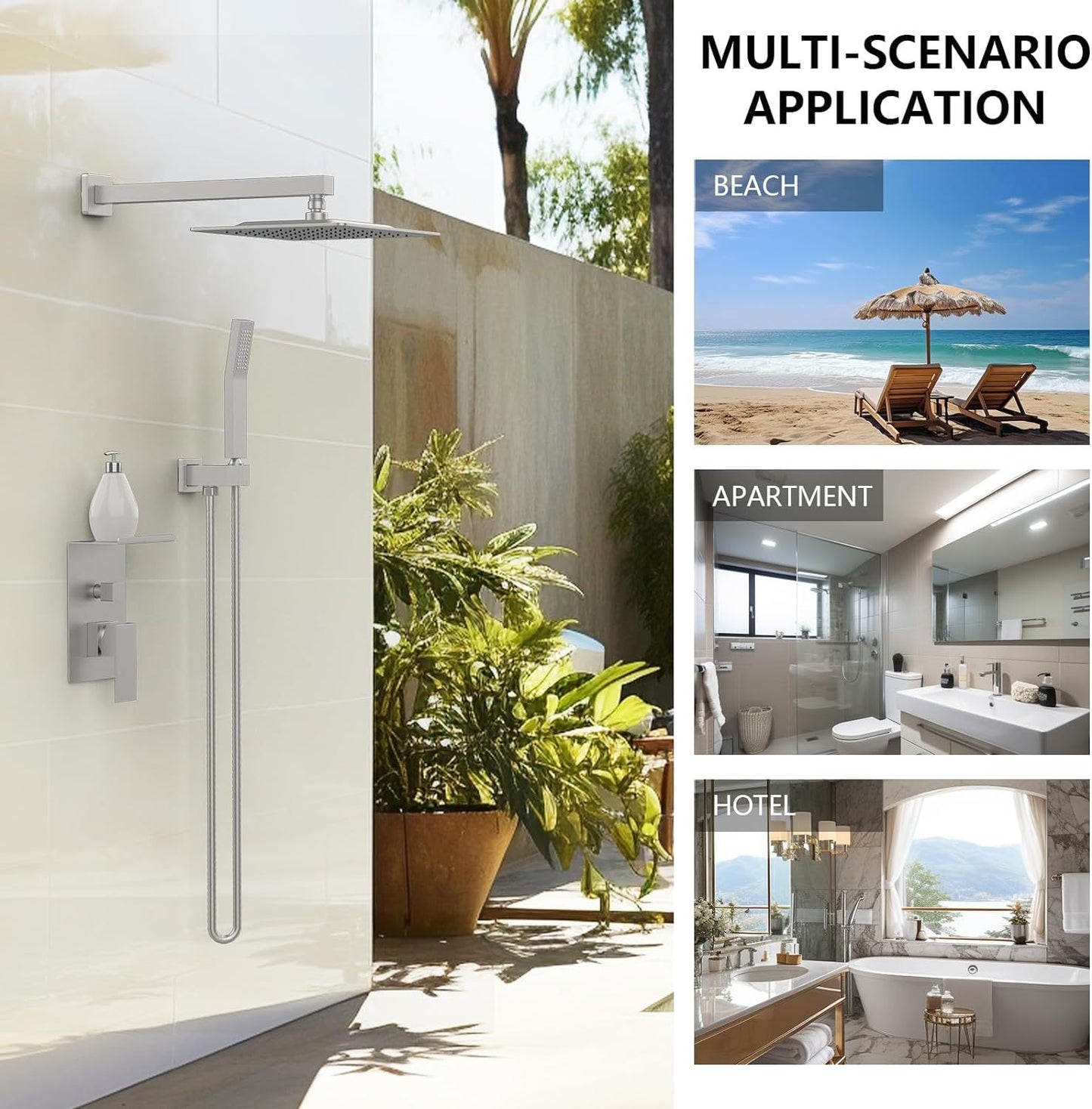 Rainwater Shower System With Storage Rack, Unable To Ship On Weekends