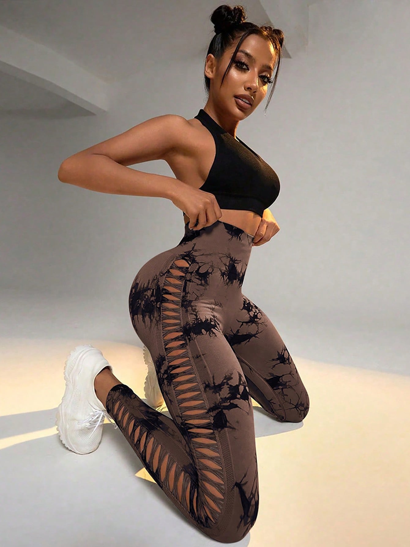 5 Pack Women's Tie-Dye Cutout Yoga Pants High-Waisted Leggings Women's Tie-Dye Leggings,, Leggings Women High Waisted Seamless Workout Leggings Gym Booty Tights Tummy Control Yoga Pants