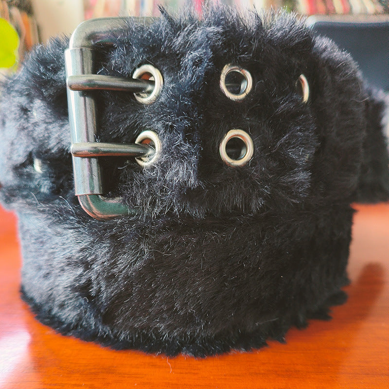 Men's And Women's Leather Double Row Hole Belt