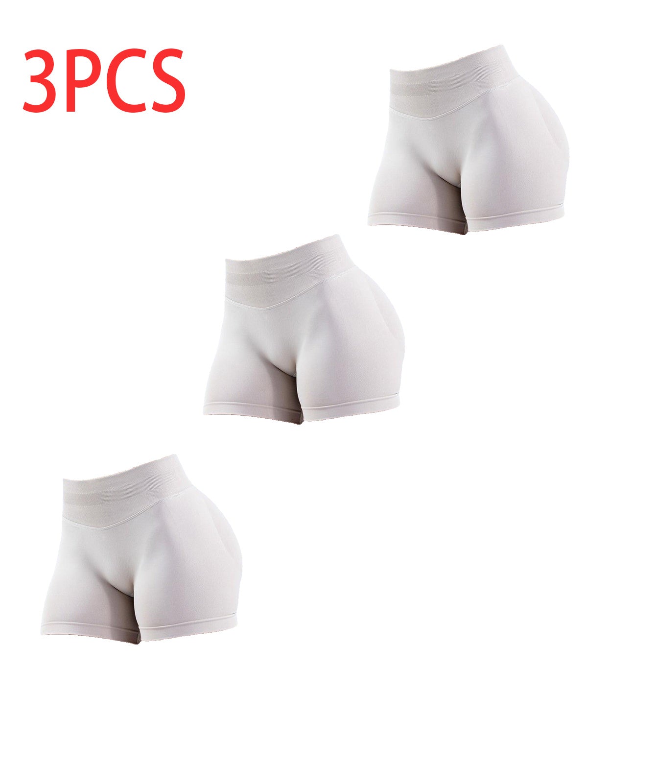 3PCSHigh-waisted Solid-color Training Shorts