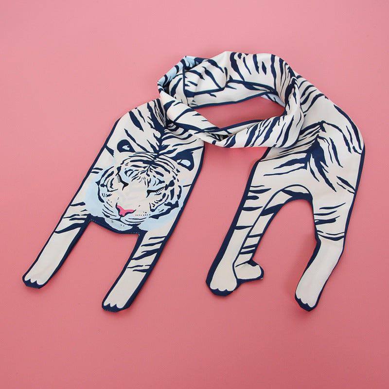 Small Scarf With Hair Band, Wild Decoration Long Small Silk Scarf Tied With Bag, Handle Scarf