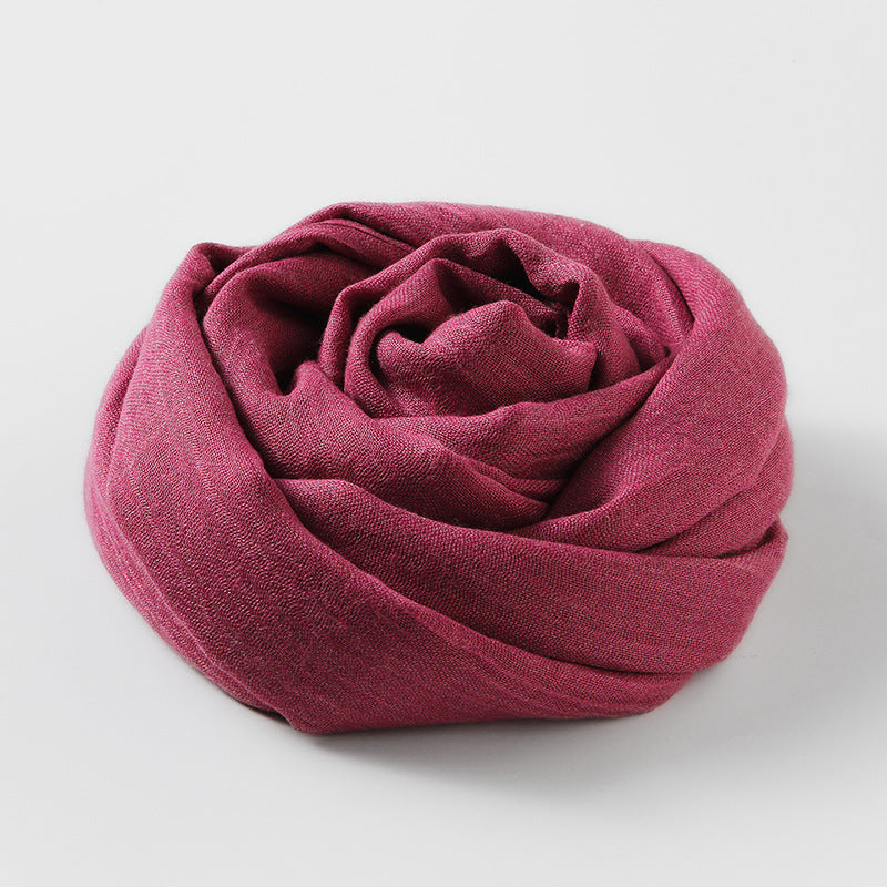 Women's Fashion Artistic Solid Color Cotton And Linen Scarf