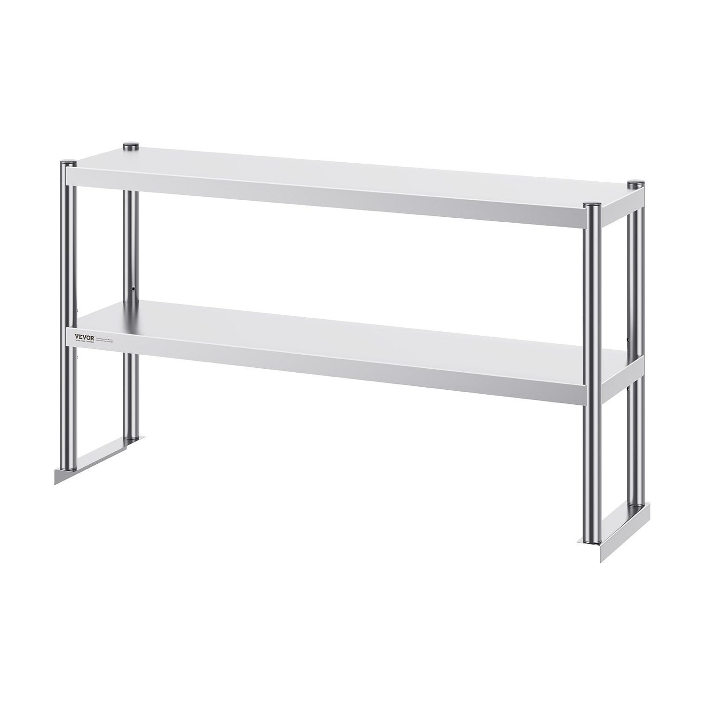 VEVOR Double Overshelf, Double Tier Stainless Steel Overshelf, 12 X 48 Inch Double Deck Overshelf, Height Adjustable Overshelf Prep Work Table For Kitchen, Restaurant And Workshop