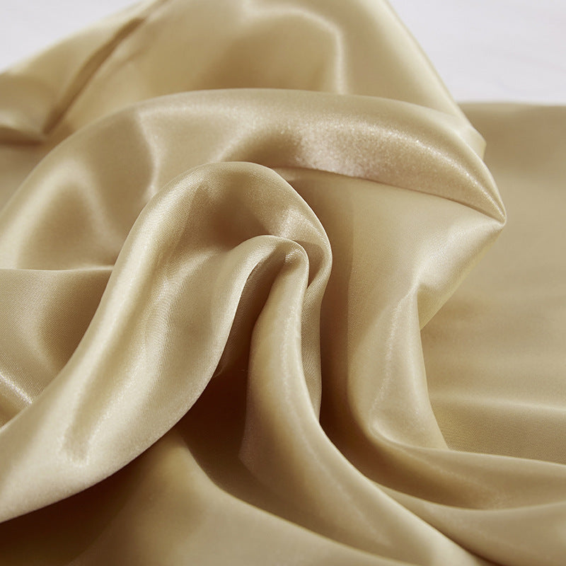 Solid Color Artificial Silk Pillow Cover Plain Zipper