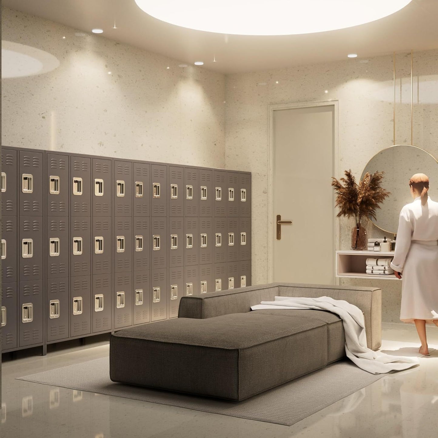 9 Doors Metal Storage Locker With 27 Hooks,Metal Lockers For Employees With Lock For School Office Gym Bedroom,Assembly Required,Dark Grey