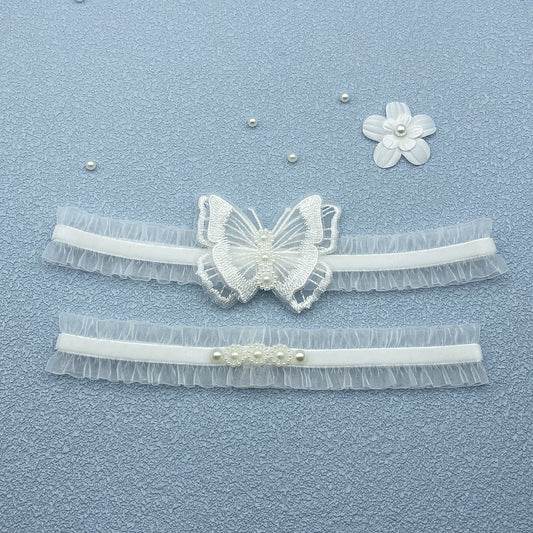 Butterfly Pearl Garter Sexy Elastic Leg Ring