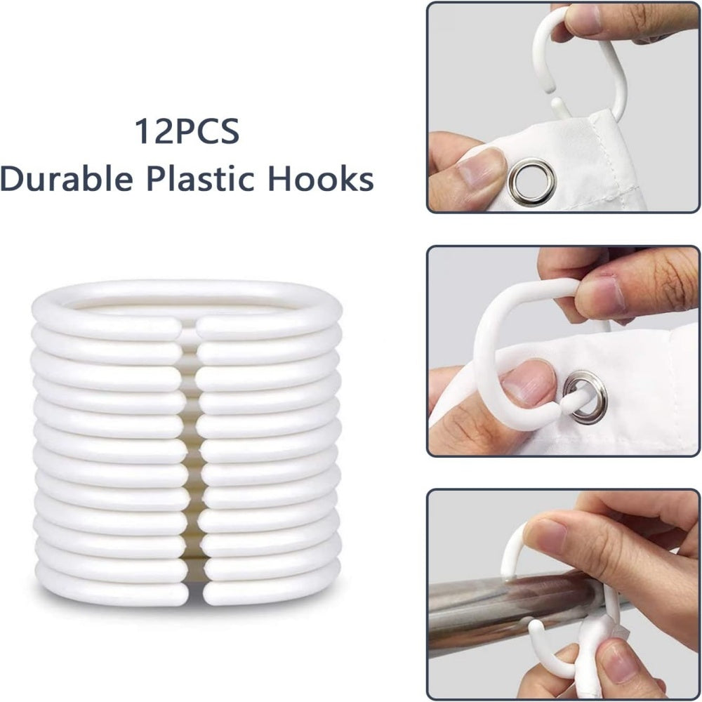 1pc Dinosaur Bath Silhouette Printed Shower Curtain, Waterproof Bathroom Shower Curtain With Hooks, Bathroom Accessories, Room Decor