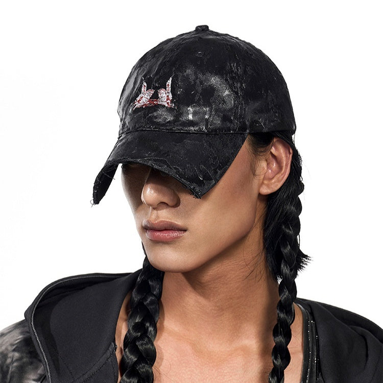 Wax Brush Peaked Cap Men And Women Street Hip Hop Print Baseball Hat