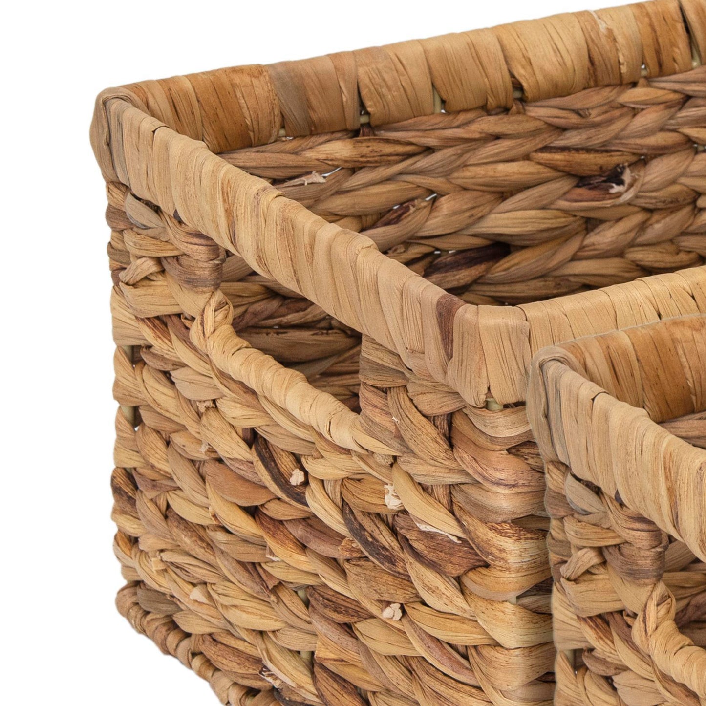 Wicker Storage Basket With Built-in Handles Water Hyacinth