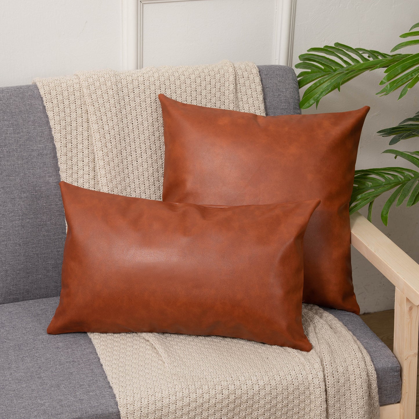 Leather Pillowcase Cushion Sofa Cushion Pillow Cover
