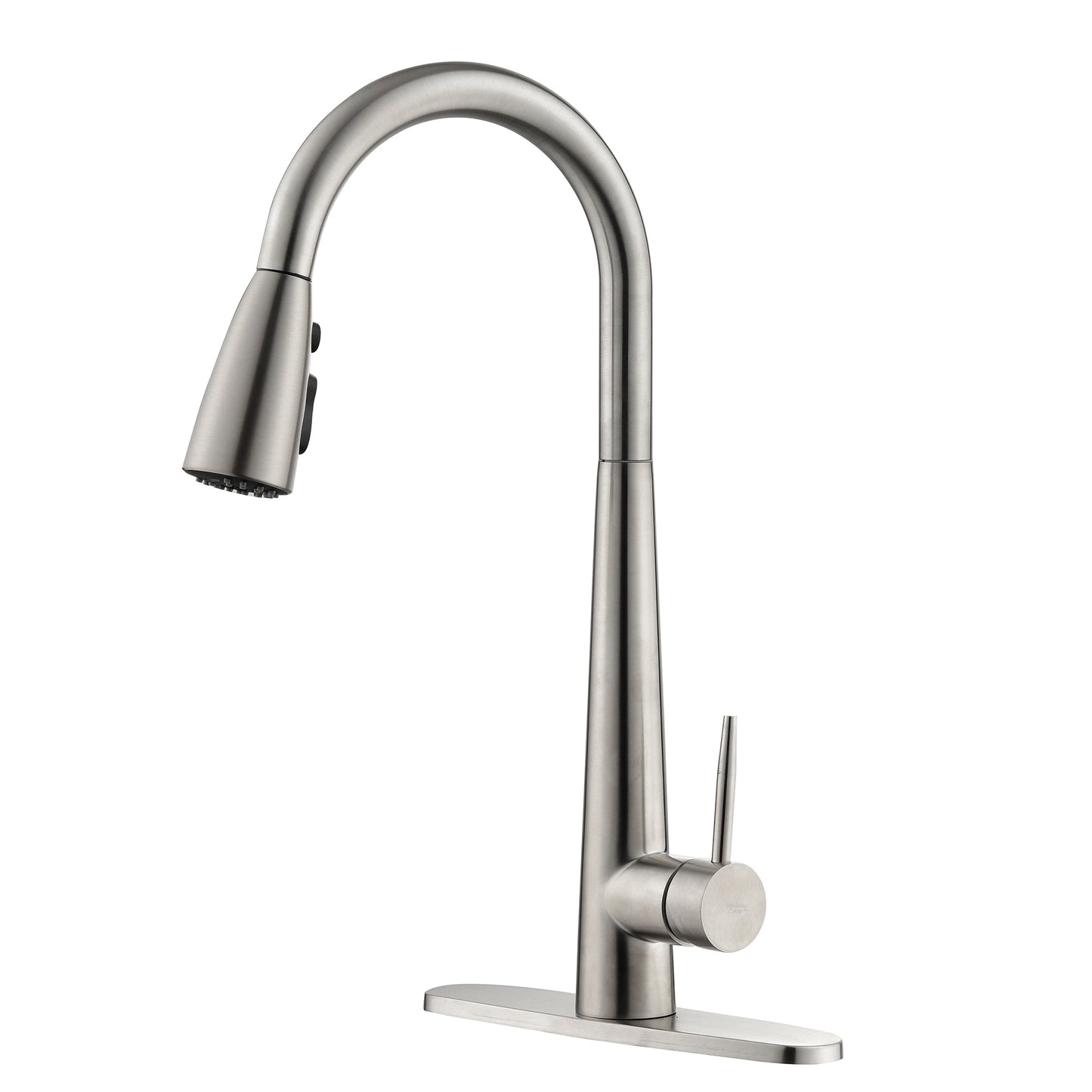 High Curvature Single Handle Kitchen Sink Faucet With Deck, Commercial Modern Stainless Steel Kitchen Faucet