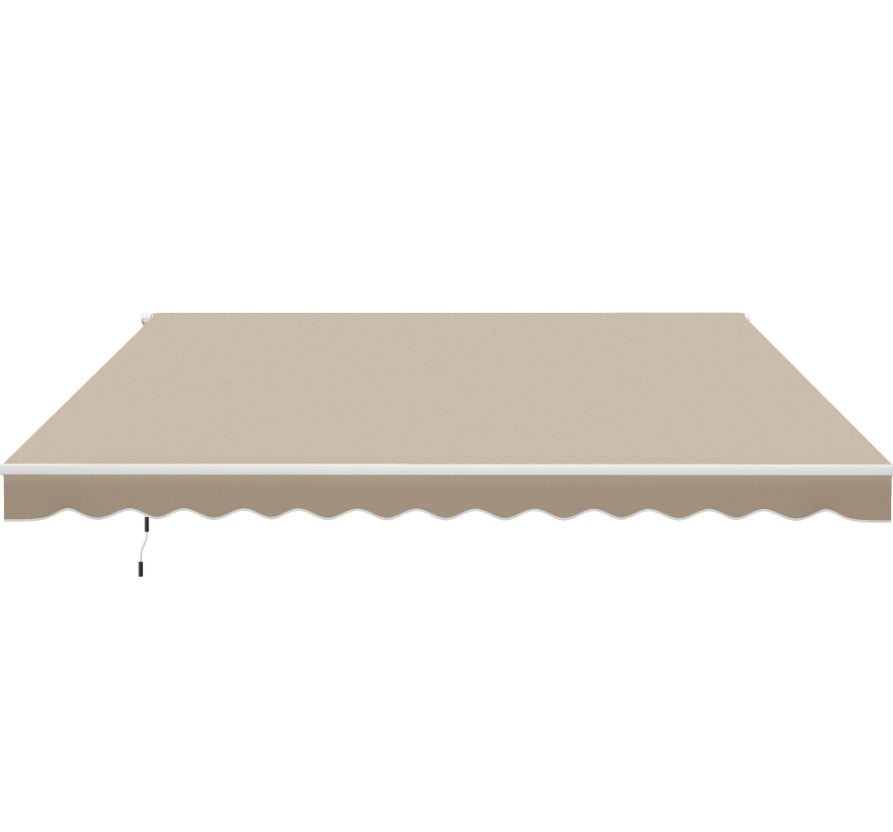 12x10 Retractable Awnings, Aluminum Patio Shade With 280gm UV & Water-Resistant Fabri, For Deck, Balcony, Yardc, Cream White