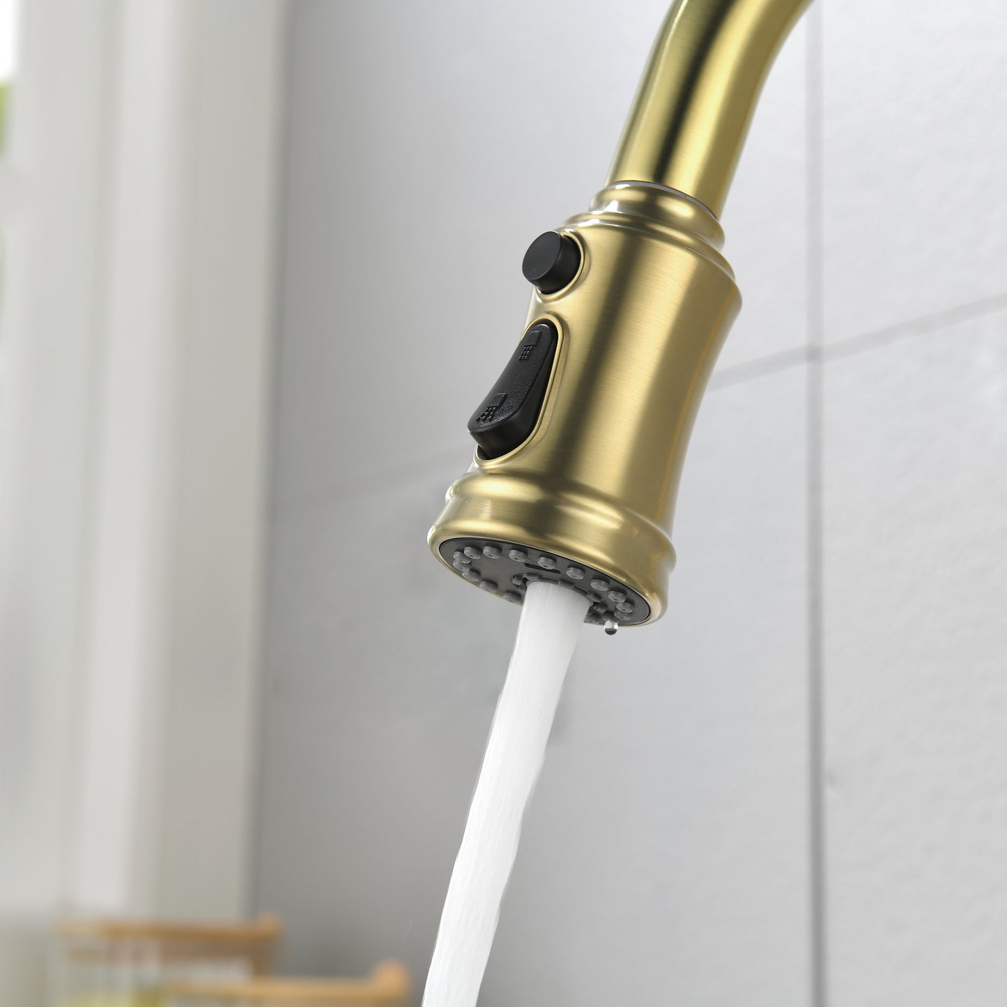 Single Handle High  Pull Out Kitchen Faucet, Single-stage Stainless Steel Kitchen Sink Faucet, With Pull Down Spray