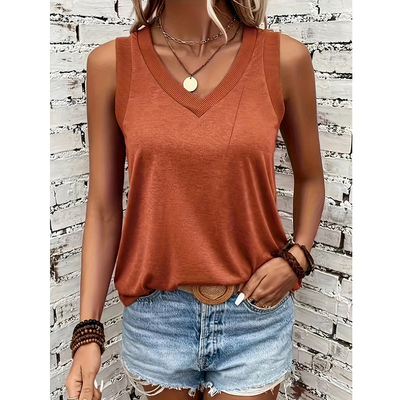 Women V Neck Tank Tops Summer Sleeveless Tunic Casual Basic Shirts Cute Trendy Clothes