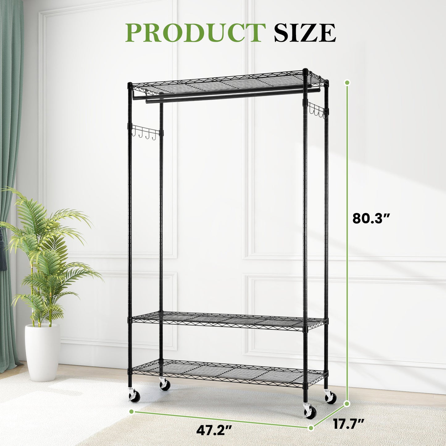 Adjustable Mobile Hanger, Iron Storage Hanger