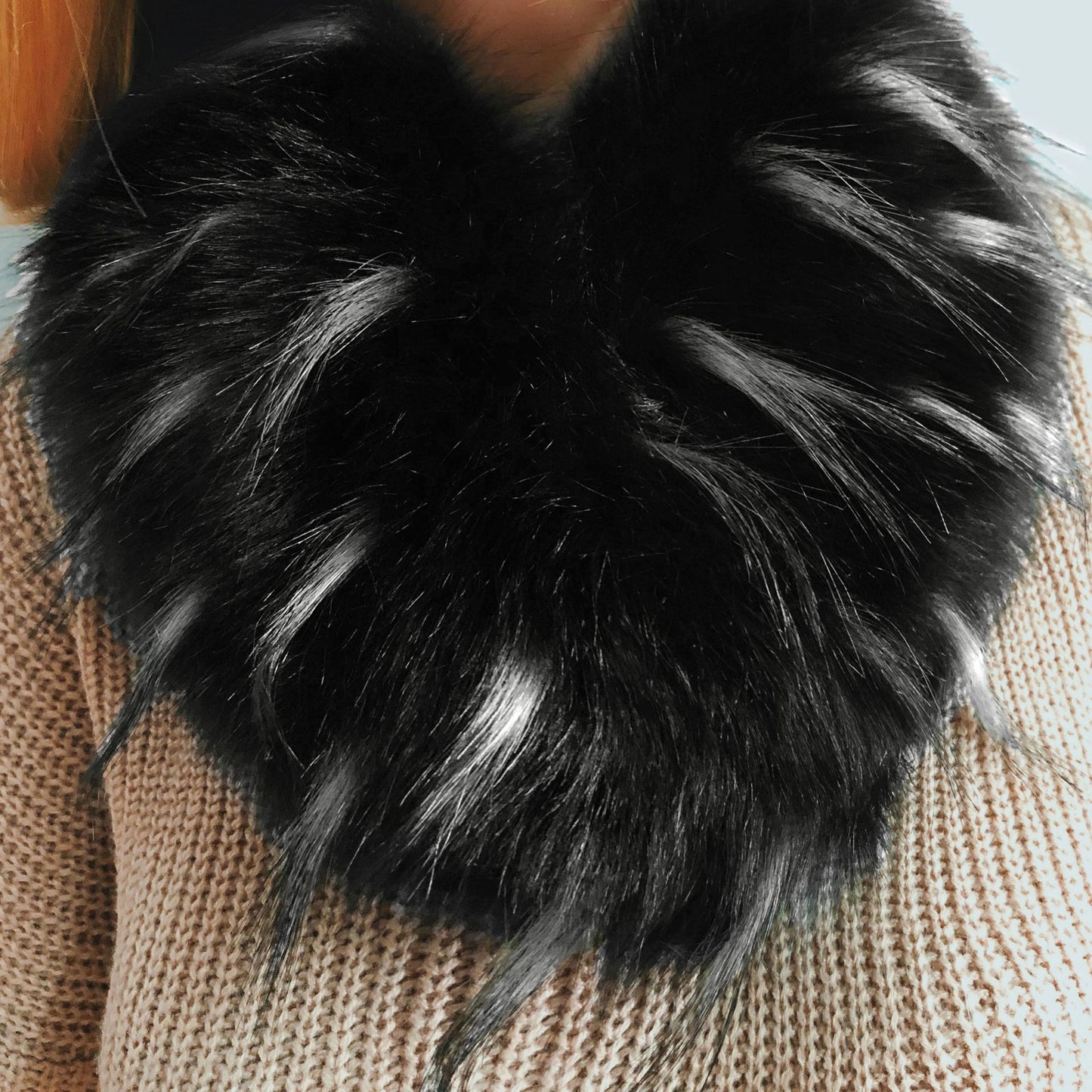 Faux Fox Fur And Rabbit Shawl