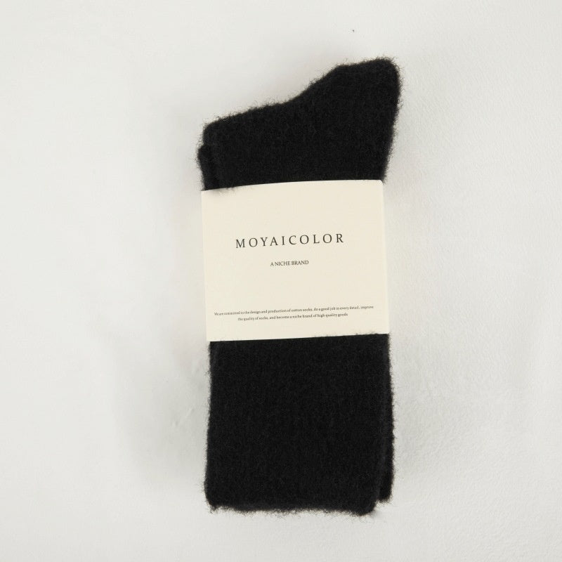 Double-sided Australian Velvet Tube Socks Autumn And Winter Solid Color