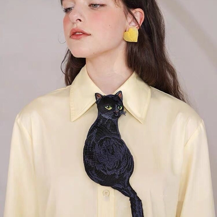 Tie Women's Black Cat Retro Minority Bow Tie