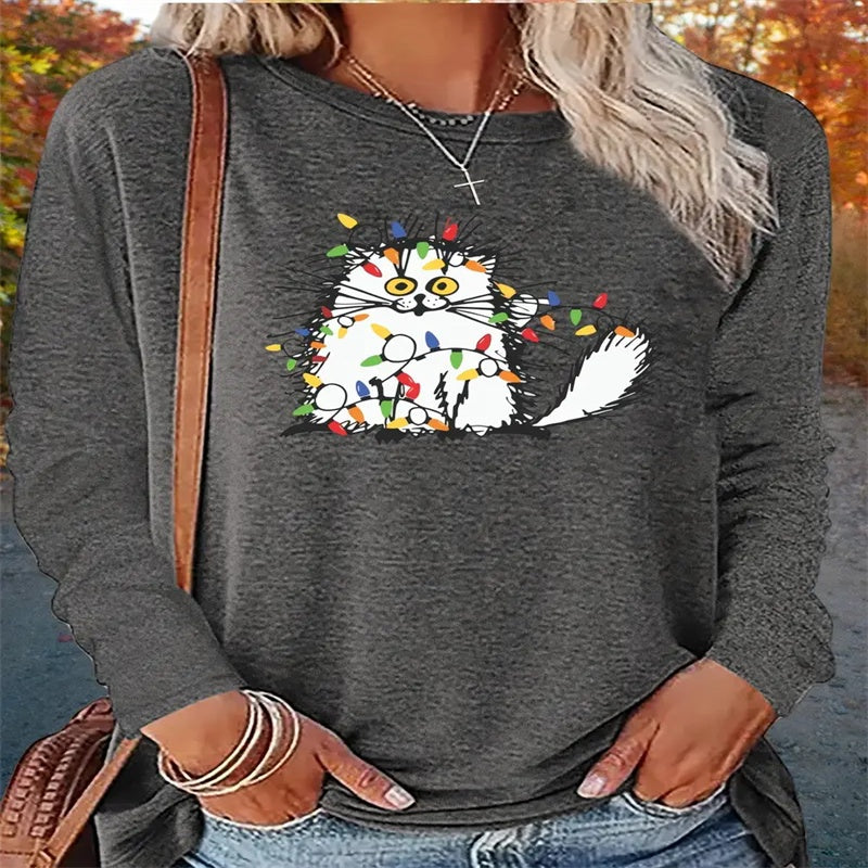 Women's Printed Hoodless Sweatshirt
