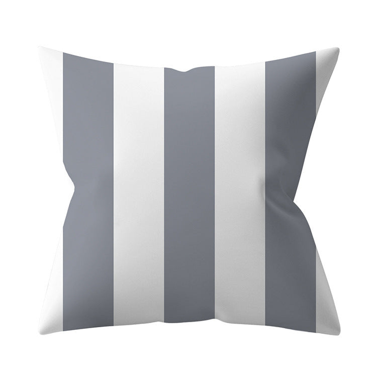 Gray Geometric Polyester Pillow Cover Cross-border Hot Sale Silver Gray Sofa Cushion Cushion Cover