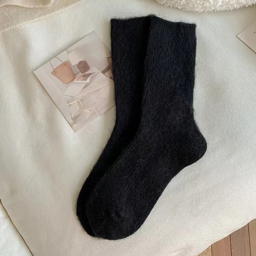Pure Color All-matching Thickened Thermal Middle Tube Wool Socks Children
