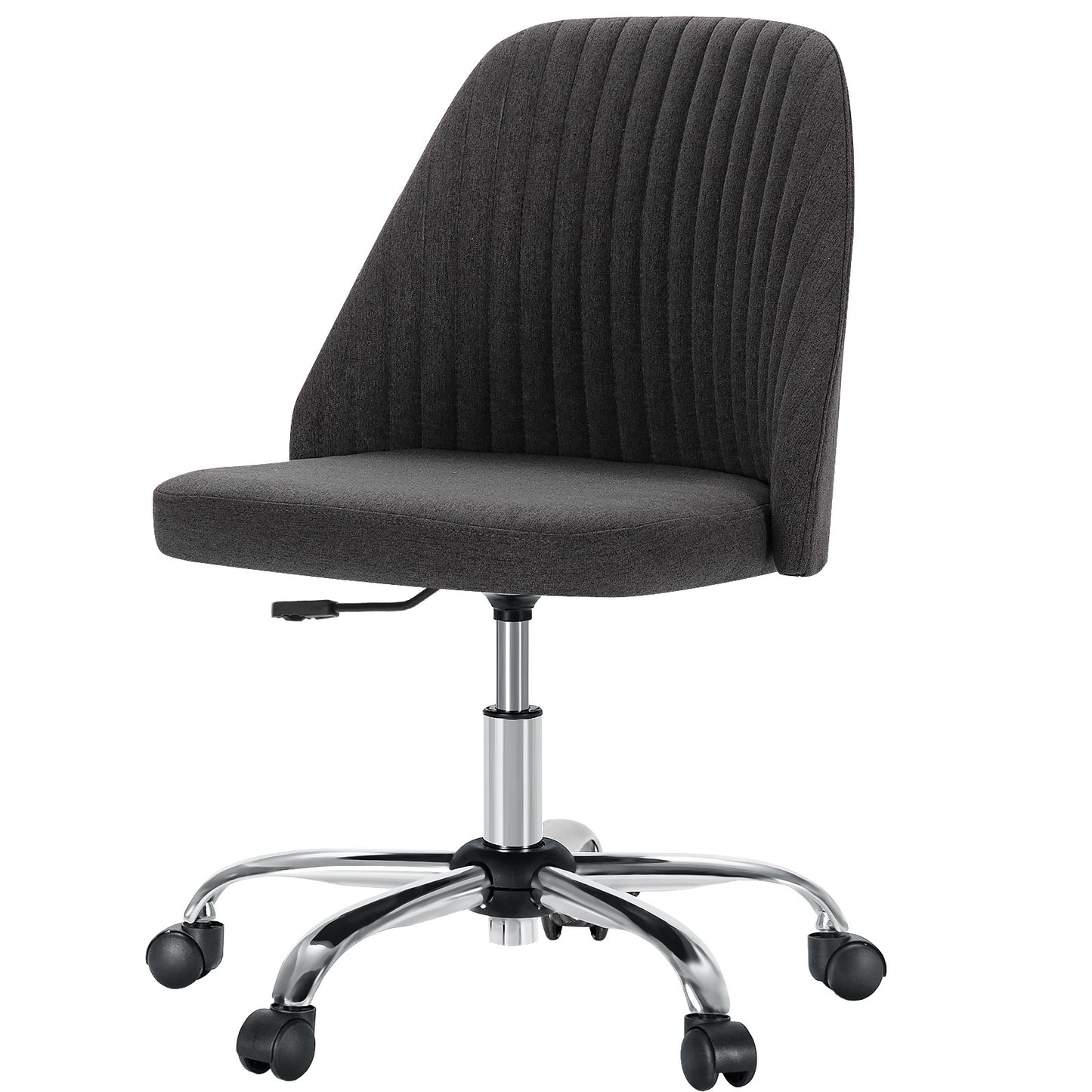 Modern Fabric Armless Adjustable Swivel Office Desk Chairs With Wheels