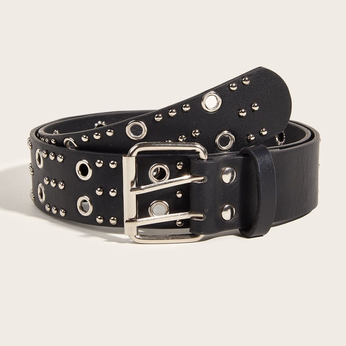 Punk Trendy Personalized Women's Double Row Casual Belt