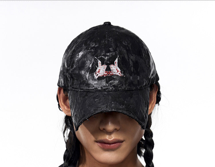 Wax Brush Peaked Cap Men And Women Street Hip Hop Print Baseball Hat
