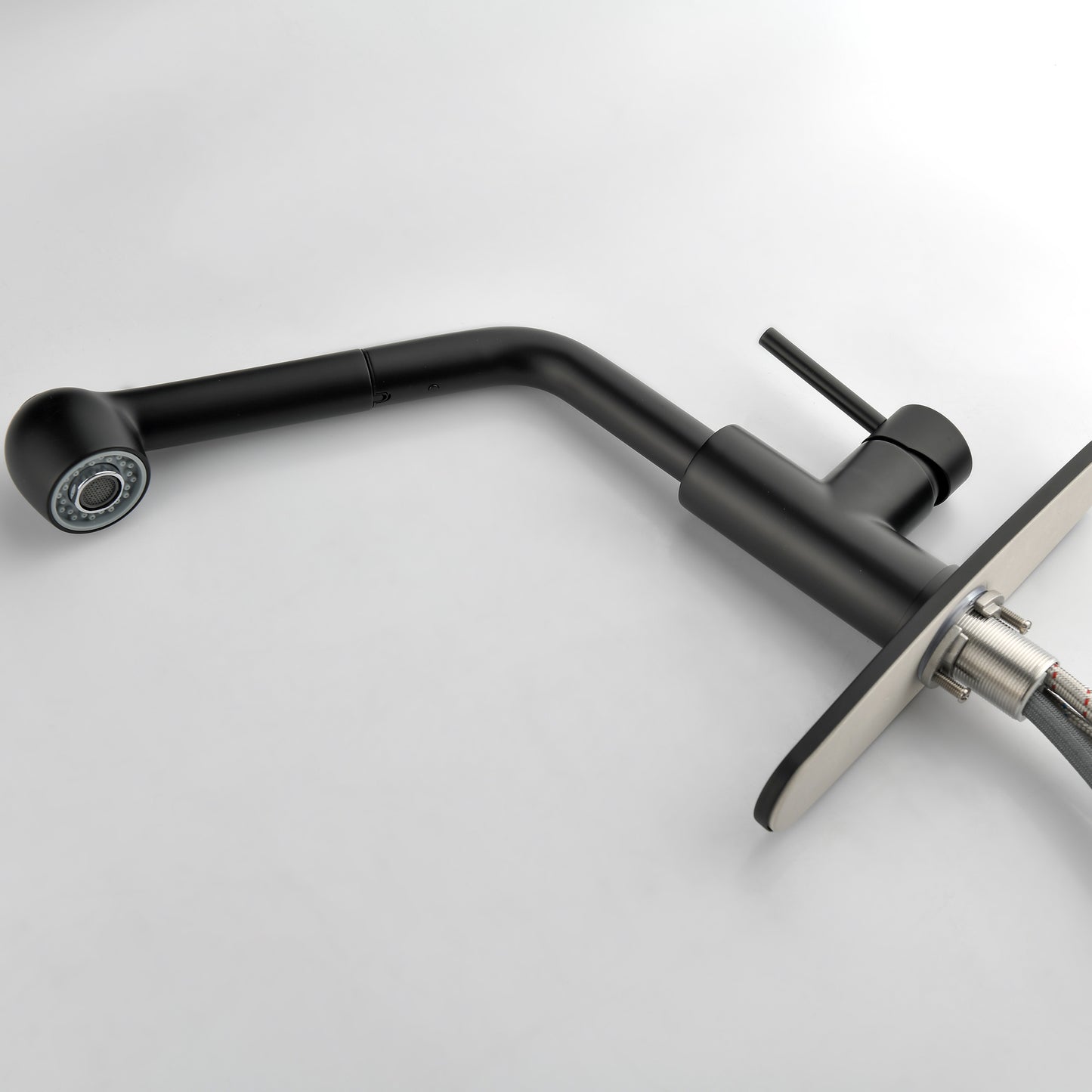Stainless Steel Matte Black Single Handle Pull Out Spray, Kitchen Faucet