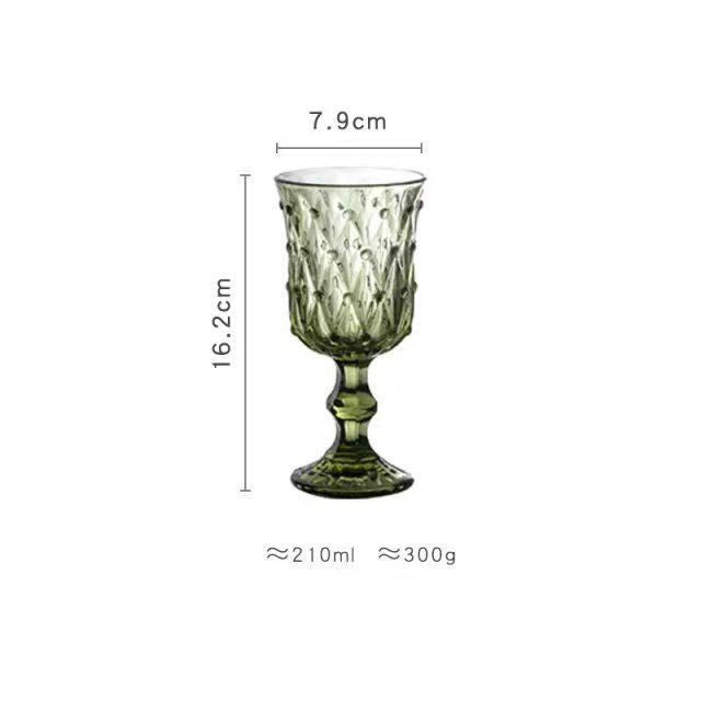 European Style Embossed Colorful Bubble Decorative Wine Glass