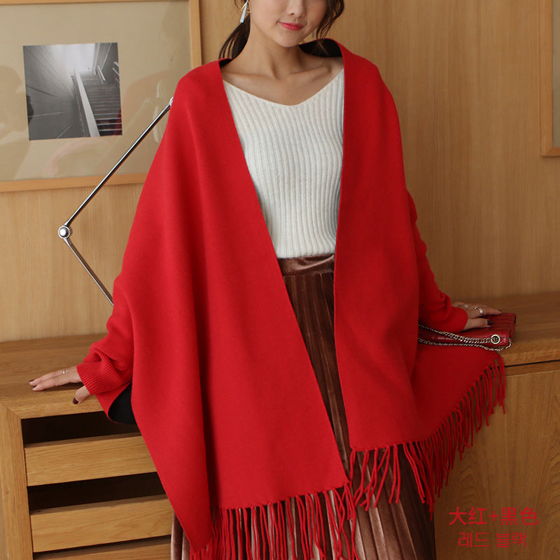 Women's Double-sided Double-color Scarf