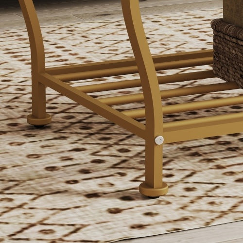 Tempered Glass Surface 3-piece Set Tea Table Decoration Rectangular Tea Table