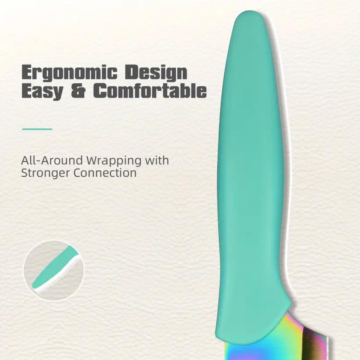 Beautiful Rainbow Titanium Coated Kitchen Knife Set