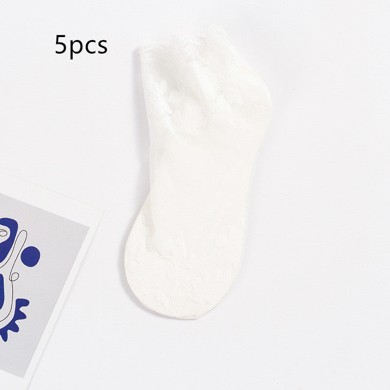 Women's Socks Thin Lace Lace Cotton Base