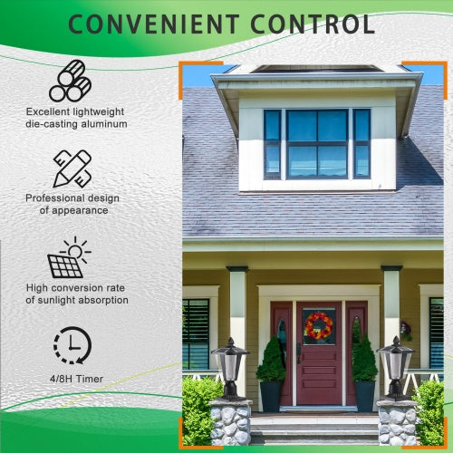 Solar Pillar Headlights With Dimmable LEDs - 2 Packs Unavailable Platforms- Temu