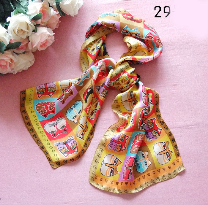 Fashionable Women's Animal Print Silk Scarf