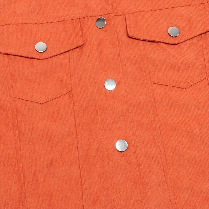 Women's Corduroy Long Sleeve Jacket - Casual Button-Up Coat With Flap Pockets, Fall & Spring Fashion Outerwear