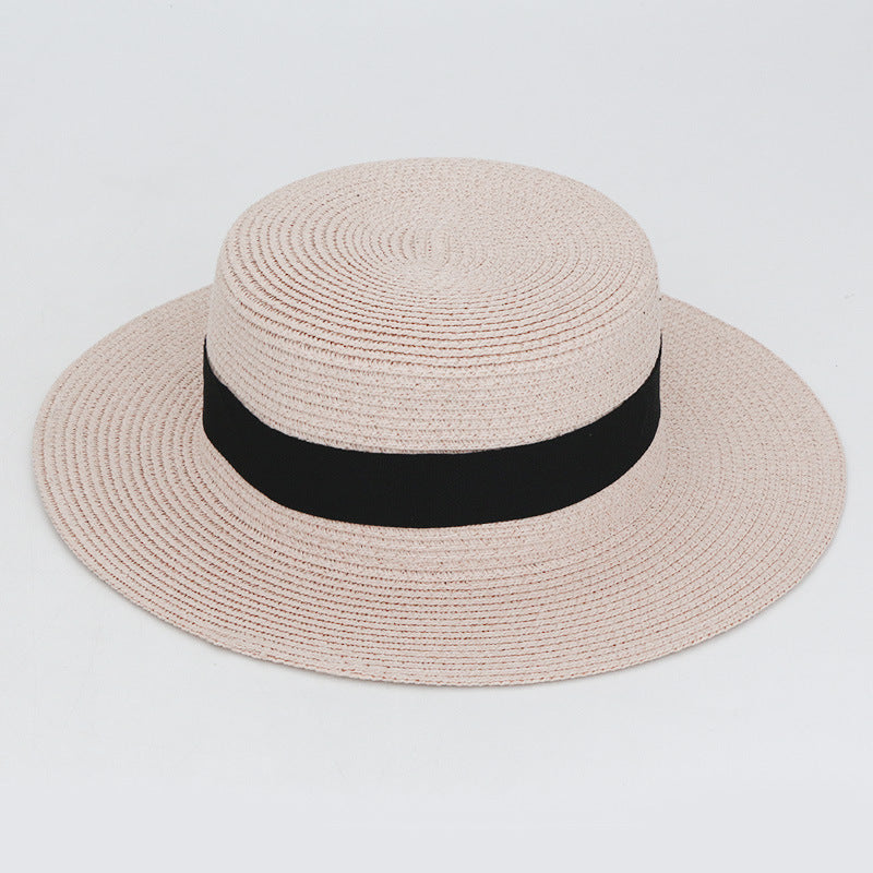 21 Color Square Buckle Dome Panama Lafite Flat Straw Hat