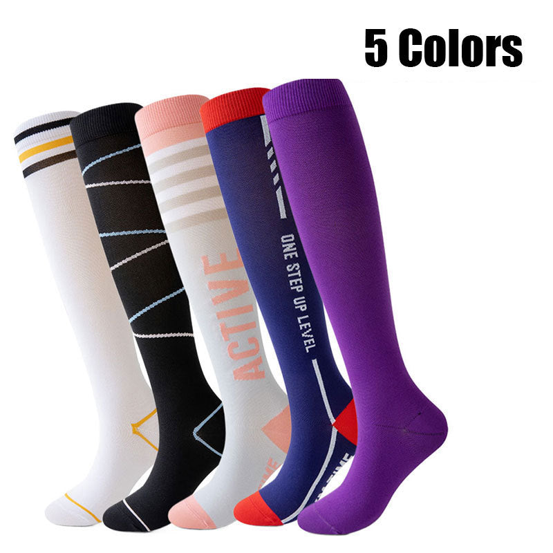 5 Pairs Womens Pressure Running Skipping Rope Fitness Sports Socks  Mid-length Tube High Barrel Calf Muscle Energy