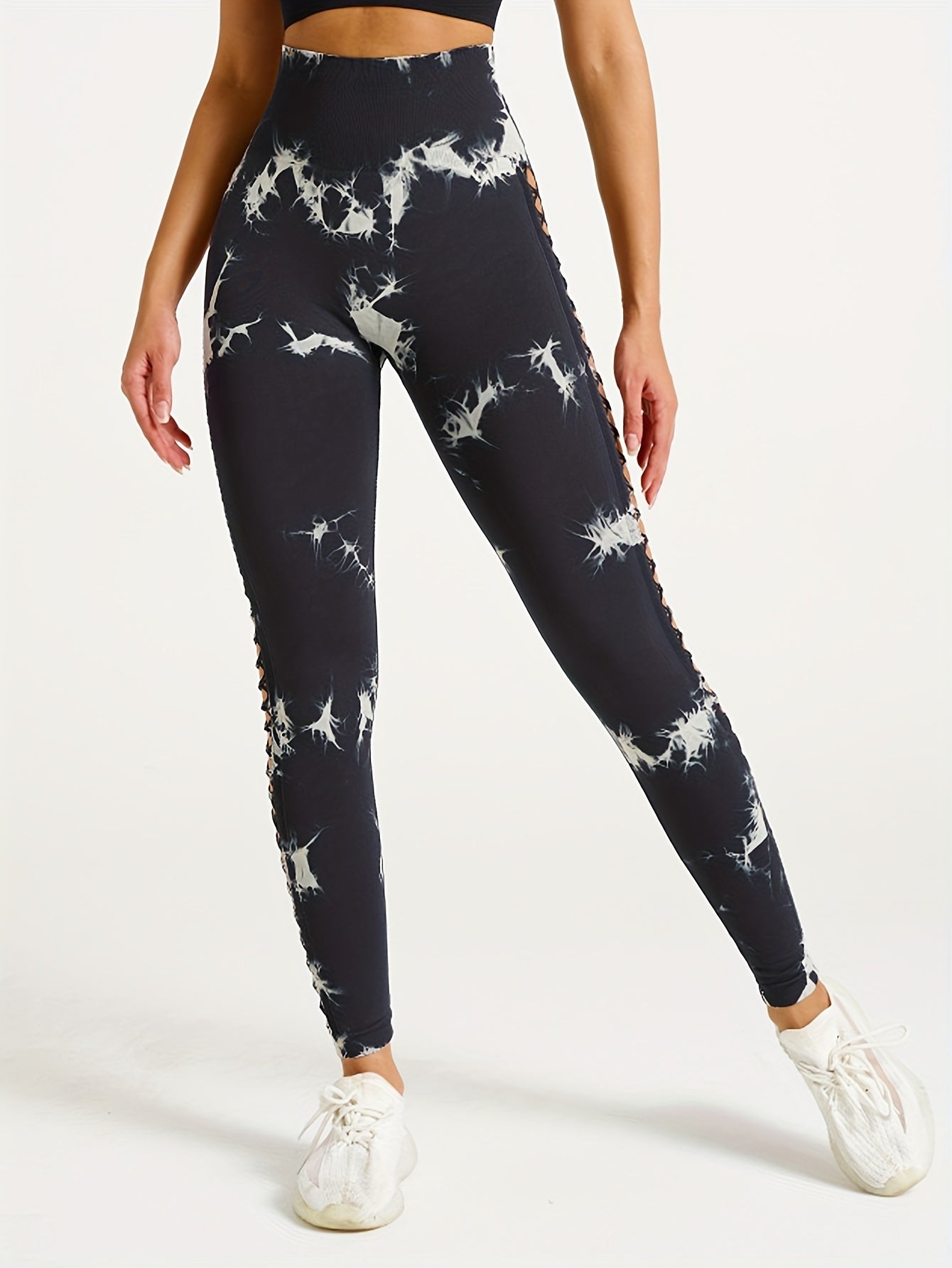 5 Pack Women's Tie-Dye Cutout Yoga Pants High-Waisted Leggings Women's Tie-Dye Leggings,, Leggings Women High Waisted Seamless Workout Leggings Gym Booty Tights Tummy Control Yoga Pants