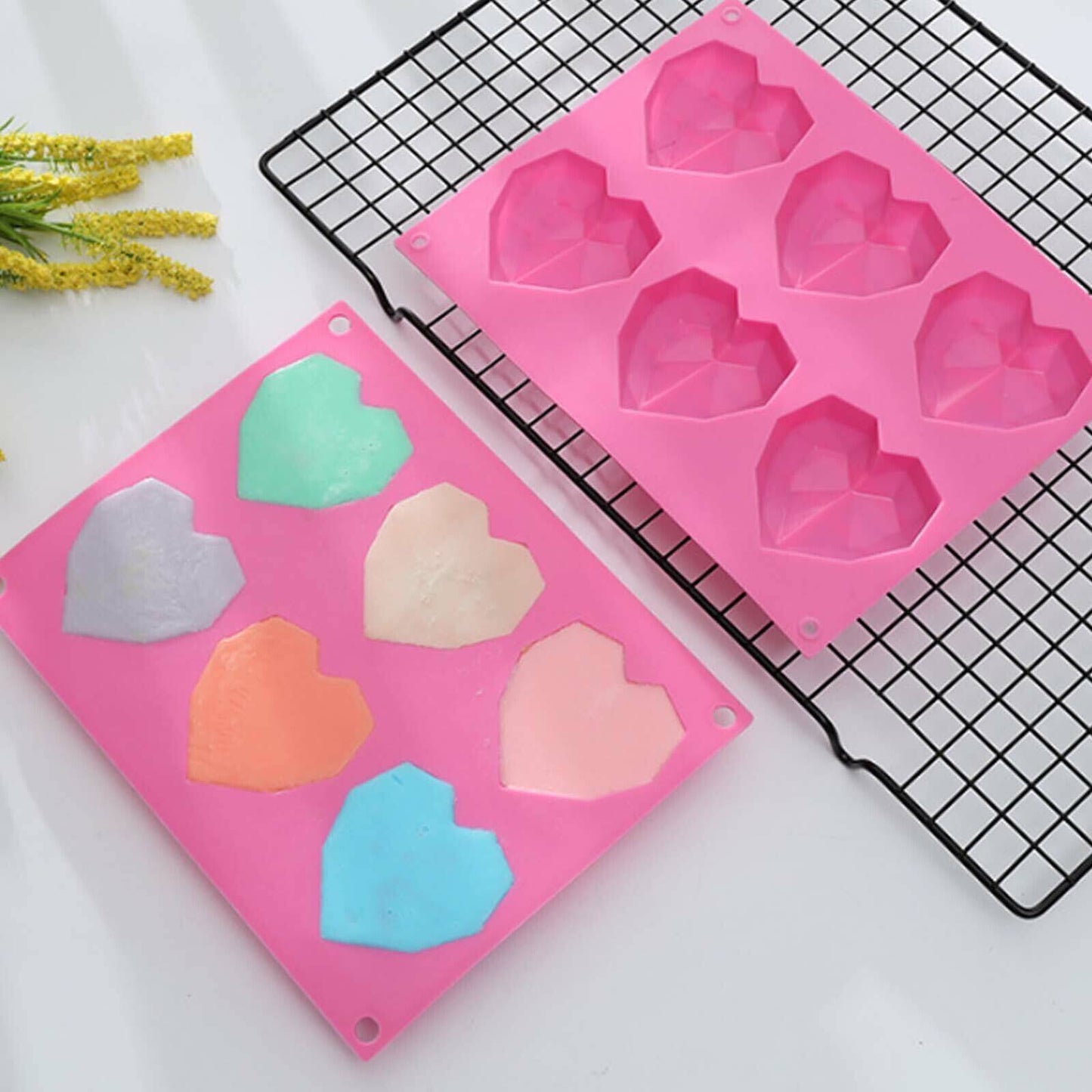 DIY 3D Fondant Mold Silicone Heart Shape Candy Cake Chocolate Mould Sugar Craft