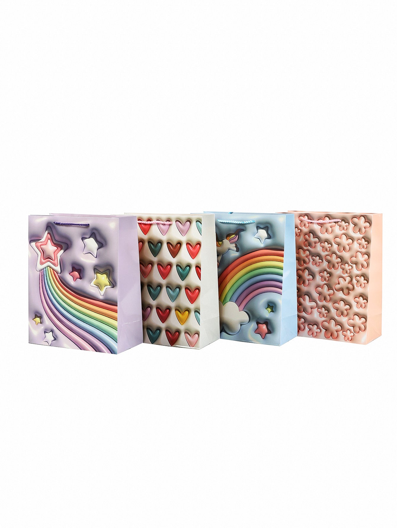 12-piece Exquisite Gift Bag, Cartoon Pattern Design, Suitable For Birthday Parties, Gift Packaging, Valentine's Day, Baby Shower And Other Occasions, Reusable